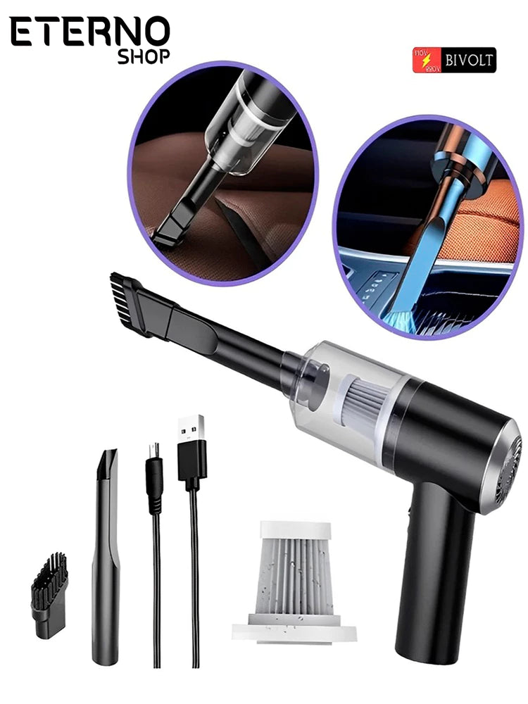 Mini Aspirador Pó Portátil Multifuncional - Para Carro e Casa Limpeza Doméstica