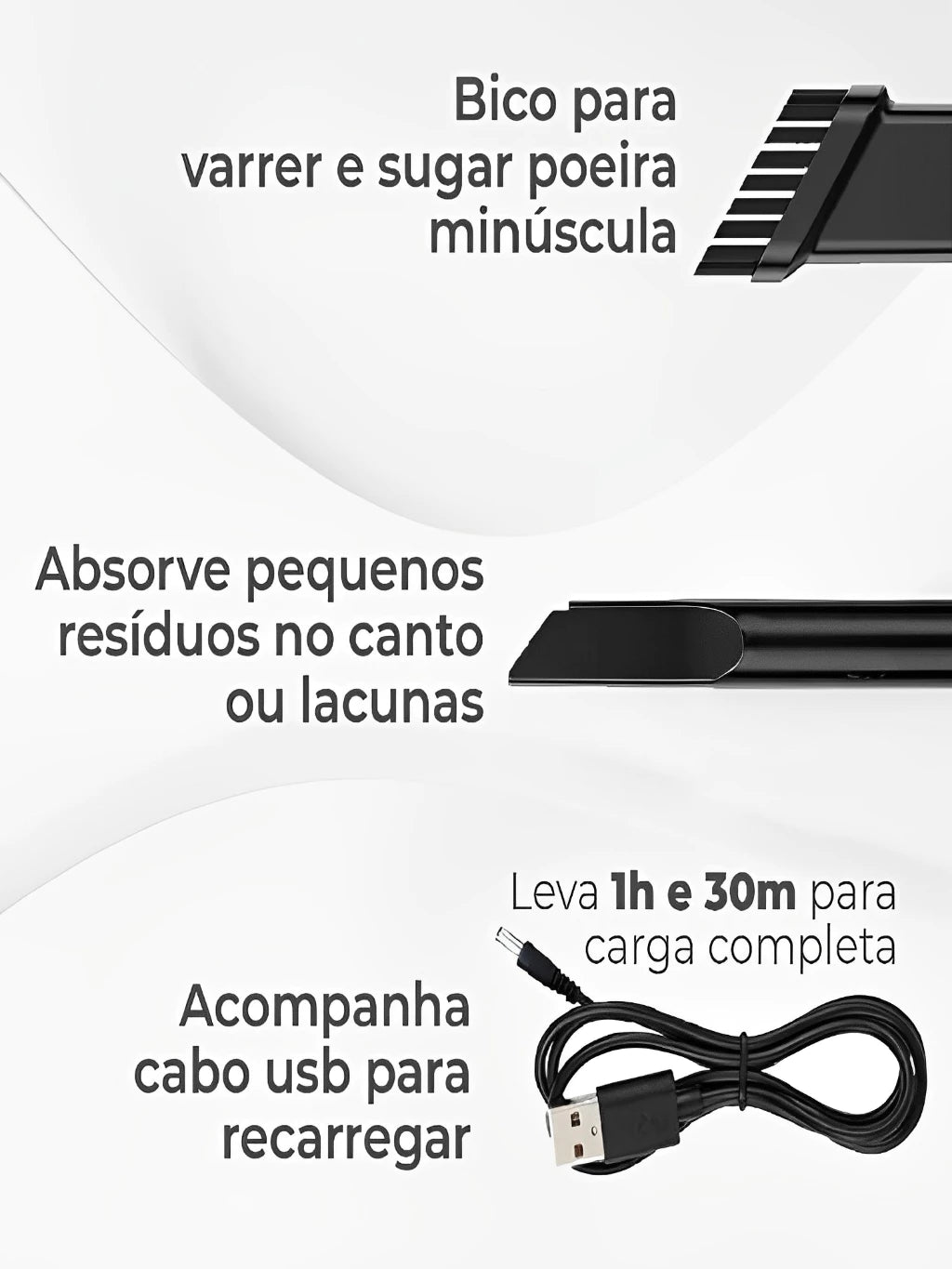 Mini Aspirador Pó Portátil Multifuncional - Para Carro e Casa Limpeza Doméstica