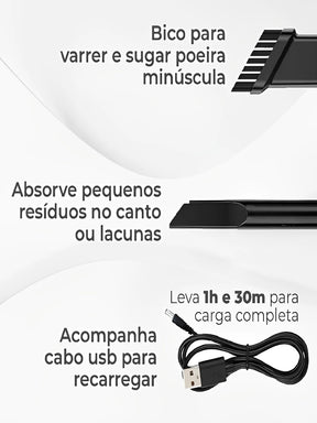 Mini Aspirador Pó Portátil Multifuncional - Para Carro e Casa Limpeza Doméstica