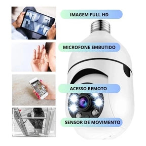 Câmera Segurança de Rosca Sem Fio 360
